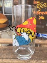 80s Vintage Glass Lazy Smurf (MA727)
