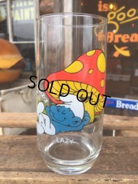 80s Vintage Glass Lazy Smurf (MA727)