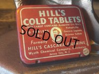 Vintage HILL'S COLD TABLETS Tin Can (MA746) 
