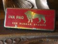 Vintage INK PAD Rubber Stamps Tin Can (MA745) 