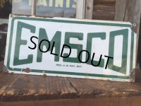 Vintage Porcelain Emsco Oil Gas Station Sign Texlite Dallas (MA897) 