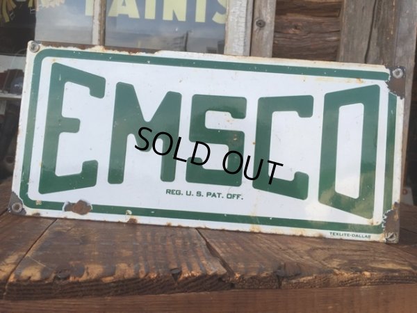 画像1: Vintage Porcelain Emsco Oil Gas Station Sign Texlite Dallas (MA897) 