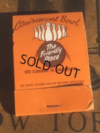 Vintage Matchbook Clairemont Bowl (MA5617)