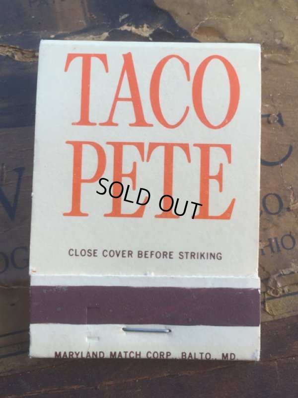 画像2: Vintage Matchbook TACO PETE (MA5737)