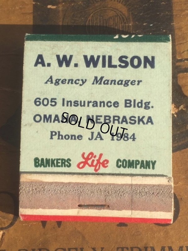 画像2: Vintage Matchbook A.W WILSON BANKERS LIFE CO (MA5590)