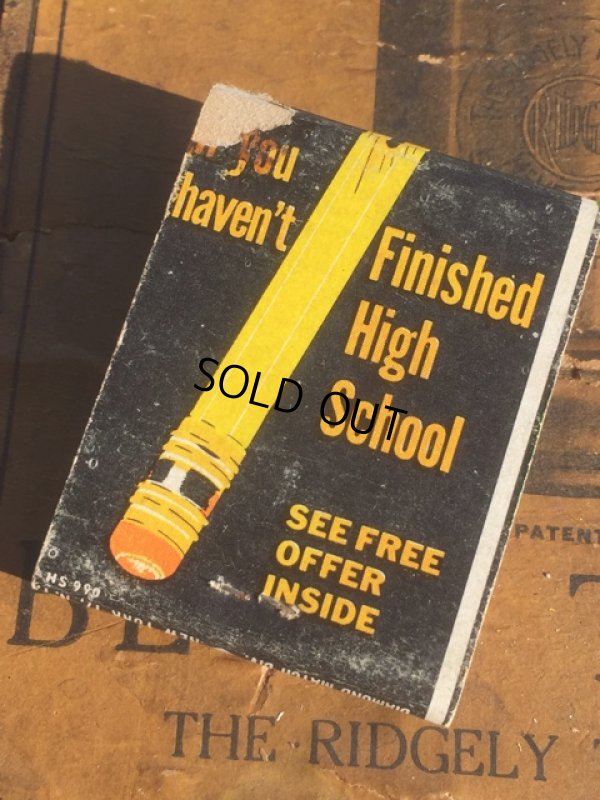 画像1: Vintage Matchbook Finished High School (MA5626)