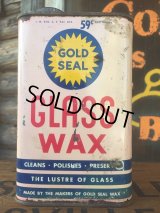 Vintage Gold Seal Glass Wax Tin Can (MA978)