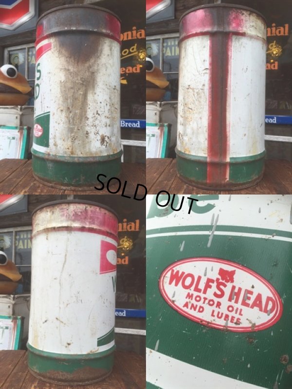 画像2: Vintage WOLF'S HEAD Drum Oil Can (AL047)