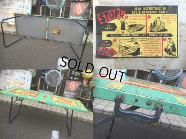 画像2: 50s Vintage Folding Game Table (AL060) 