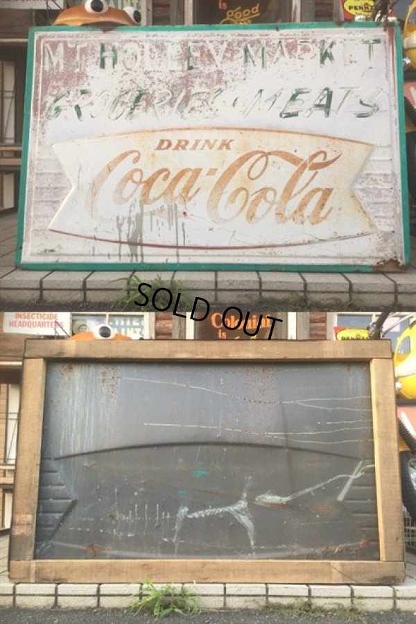 画像2: Vintage Coca Cola Fish Tail Mt Holley Market Metal Sign (PJ172)