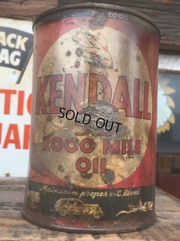 画像1: SALE Vintage Oil Can / Kendall The 2000 MILE OIL (AL071) 