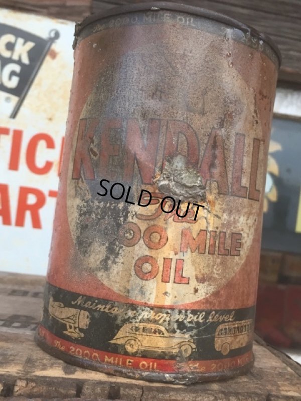 画像2: SALE Vintage Oil Can / Kendall The 2000 MILE OIL (AL071) 