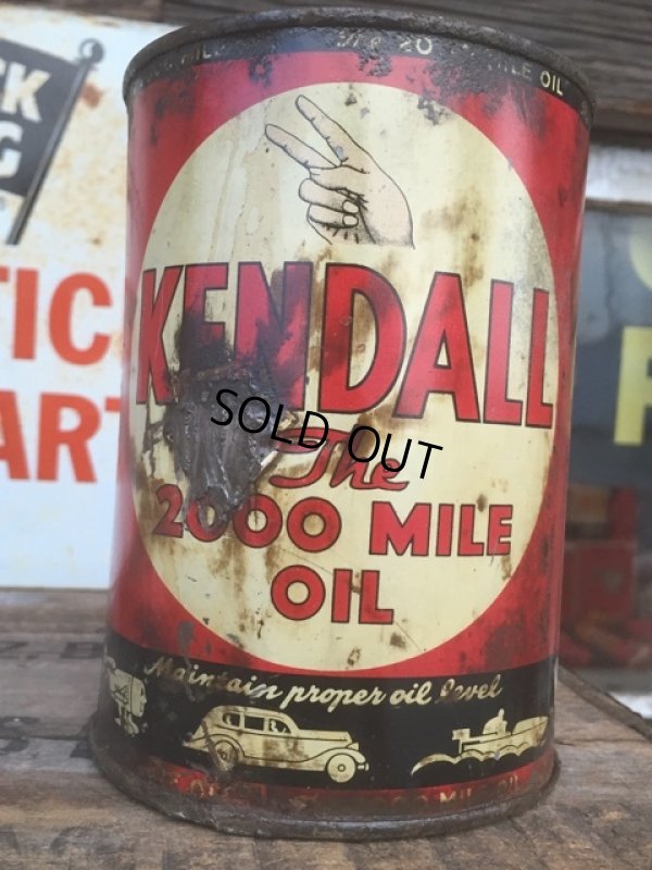 画像2: SALE Vintage Oil Can / Kendall The 2000 MILE OIL (AL072) 