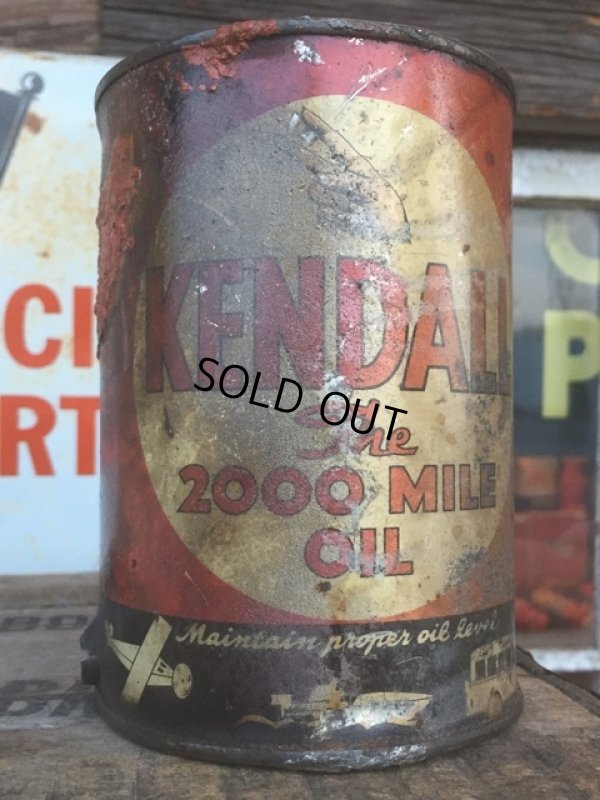 画像2: SALE Vintage Oil Can / Kendall The 2000 MILE OIL (AL074) 