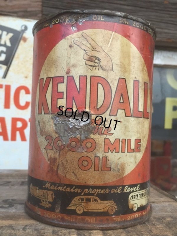 画像1: SALE Vintage Oil Can / Kendall The 2000 MILE OIL (AL072) 