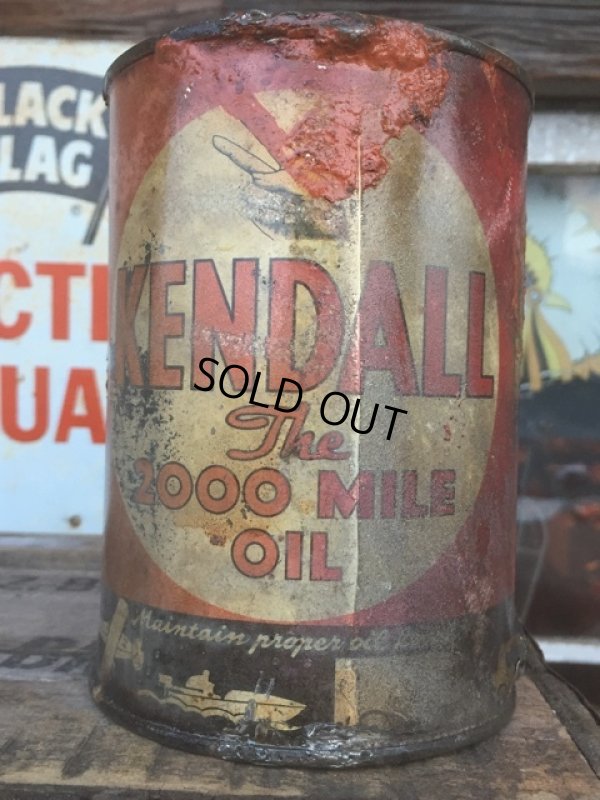 画像1: SALE Vintage Oil Can / Kendall The 2000 MILE OIL (AL074) 