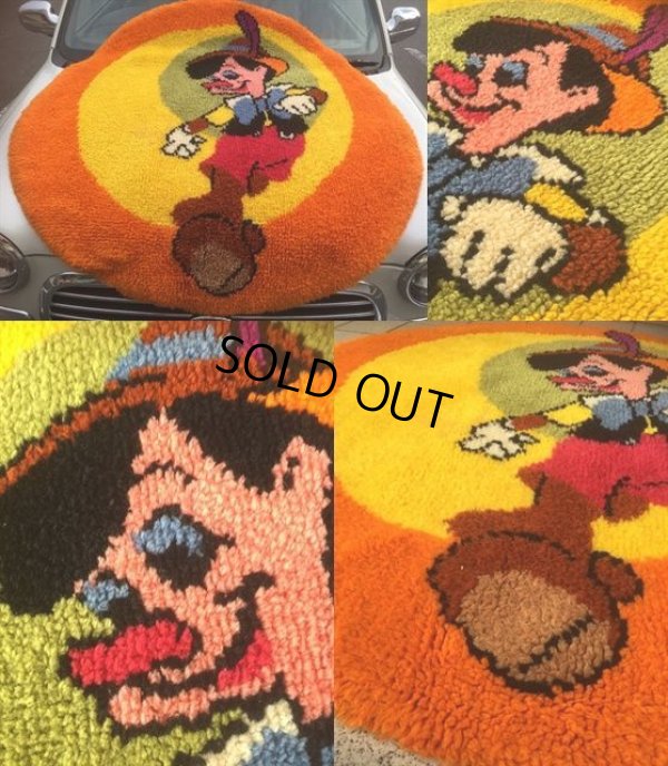 画像2: Vintage Disney Pinocchio Round Rug (AL100)