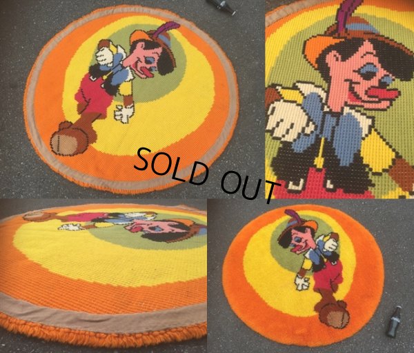 画像3: Vintage Disney Pinocchio Round Rug (AL100)