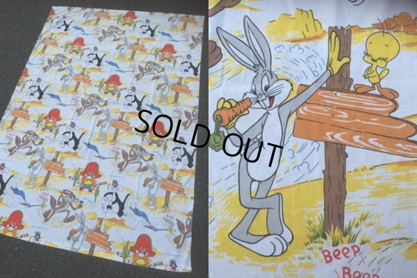 画像2: 70s Vintage Looney Tunes Twin Flat Sheet Canada Ver (AL125)