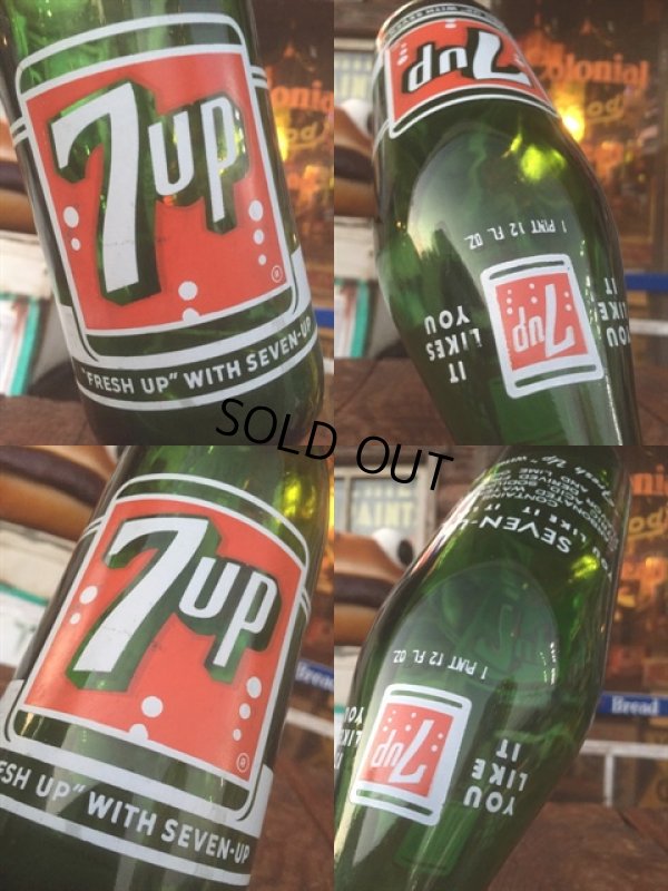 画像3: 60s Vintage 7UP Soda Green Glass Bottle 12FL OZ (AL198)