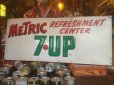 画像1: Vintage 7UP Soda Metal Sign Metric Refreshment Center (AL238) (1)