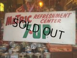 Vintage 7UP Soda Metal Sign Metric Refreshment Center (AL238)