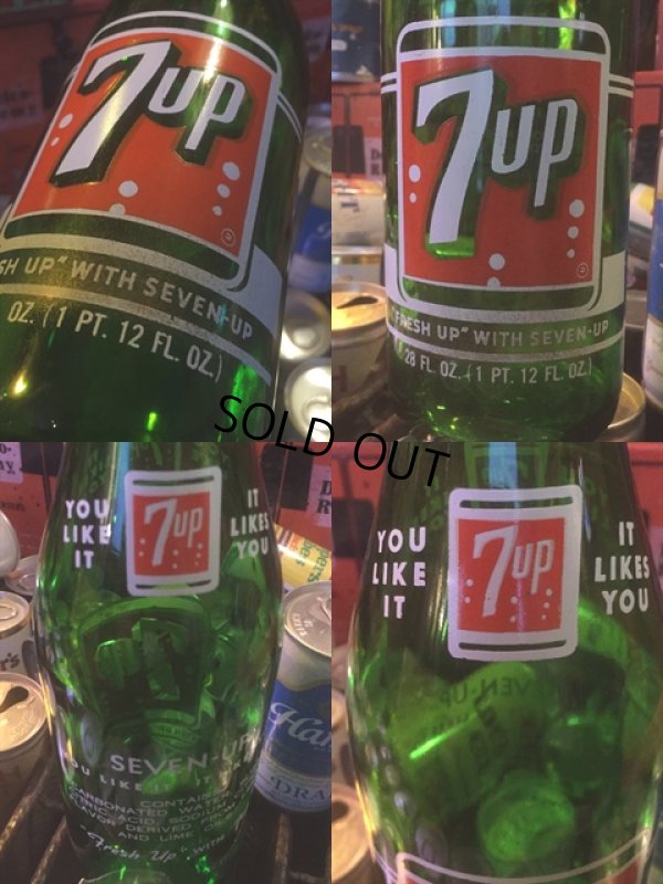 画像3: 60s Vintage 7UP Soda Green Glass Bottle 12FL OZ (AL240)