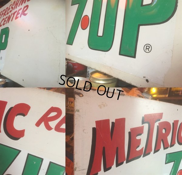 画像3: Vintage 7UP Soda Metal Sign Metric Refreshment Center (AL238)