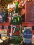 画像1: 60s Vintage 7UP Soda Green Glass Bottle 12FL OZ (AL240) (1)