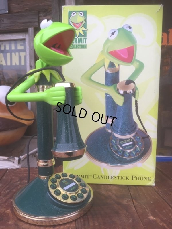 画像1: 90s Vintage Kermit the Frog Candlestick Phone (AL242)