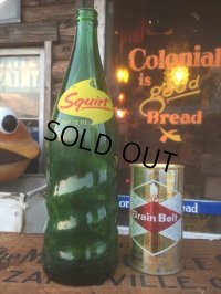 60s Vintage Squirt Soda Green Glass Bottle 12FL OZ (AL271)