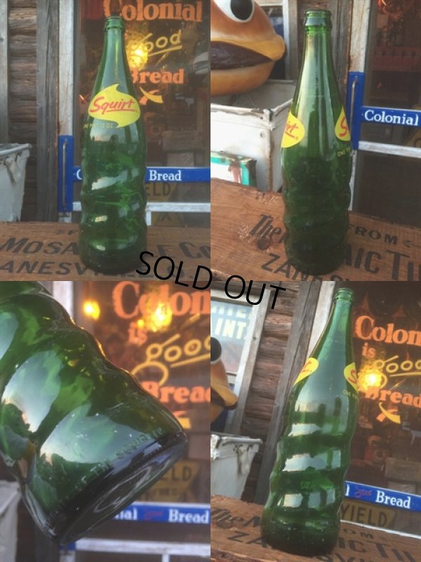 画像2: 60s Vintage Squirt Soda Green Glass Bottle 12FL OZ (AL271)