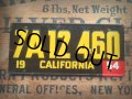 50s Vintage Bicycle License Plate 7A12 460 (AL275)