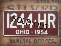 50s Vintage Bicycle License Plate 1244-HR (AL279)