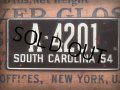 50s Vintage Bicycle License Plate A-4201 (AL281)