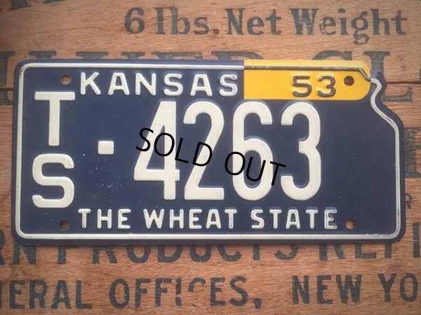 画像1: 50s Vintage Bicycle License Plate TS-4263 (AL276)
