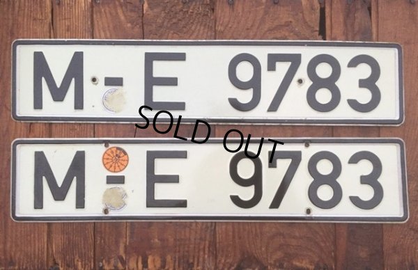 画像2: 70s Vintage License Pair Plate M-E 9783 (AL289)