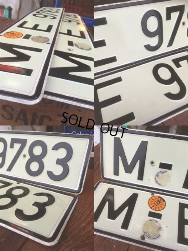 画像4: 70s Vintage License Pair Plate M-E 9783 (AL289)