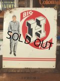 Vintage Steel Metal Sign HONEGGER'S BIG H FEED (AL293)