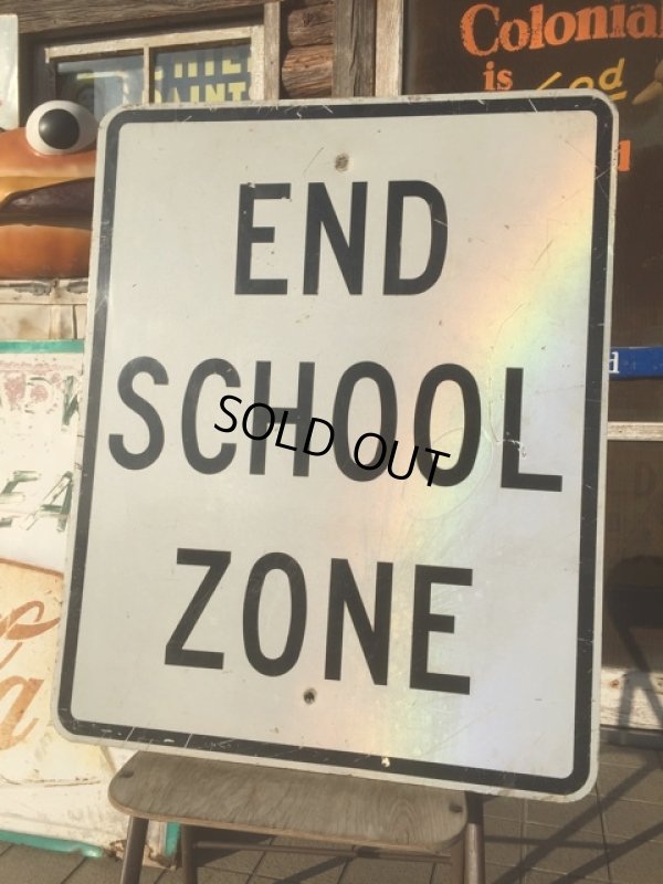 画像1: Vintage Road Sign END SCHOOL ZONE (AL301)