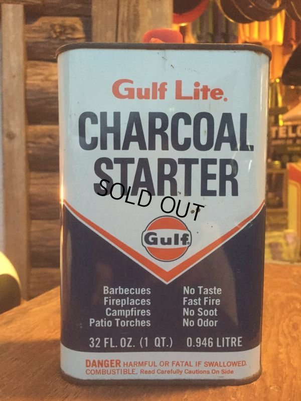 画像1: Vintage Gulf Lite Charcoal Starter Oil Can 1 QT (AL333)