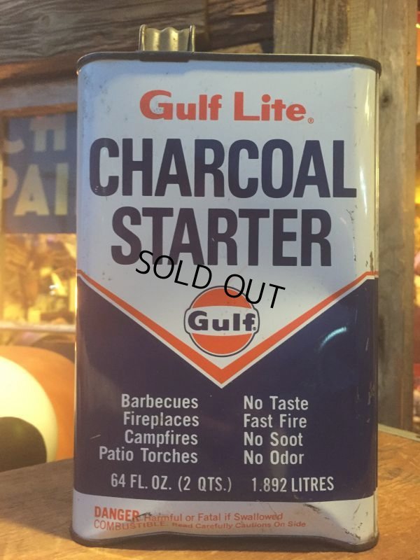 画像1: Vintage Gulf Lite Charcoal Starter Oil Can 2 QT (AL334)
