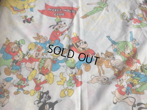 画像1: Vintage Mickey Mouse Club Twin Flat Sheet (AL385)