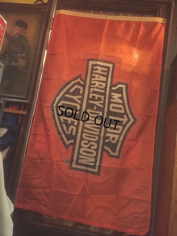 画像1: Vintage Harley Davidson Moter Cycles Flag Banner (AL412) 