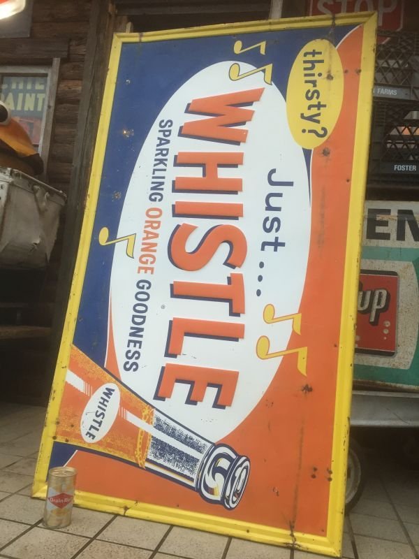 画像1: Vintage  Whistle Orange Soda Drink Embossed Sign (AL423) 