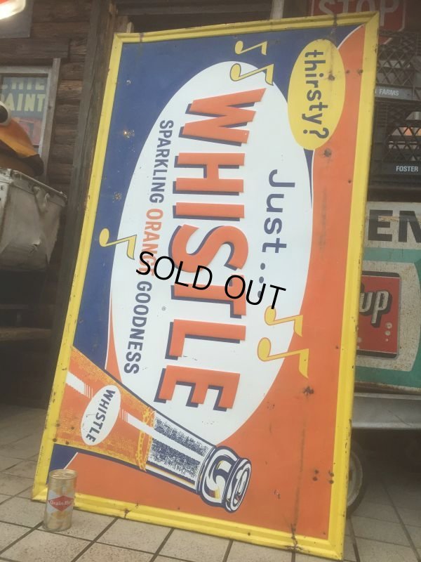 画像1: Vintage  Whistle Orange Soda Drink Embossed Sign (AL423) 