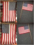 画像3: Vintage 48 Star Americacn Flag wooden pole (AL444) (3)