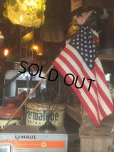 Vintage 50 Star Americacn Flag wooden pole (AL445)