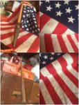 画像2: Vintage 50 Star Americacn Flag wooden pole (AL445) (2)