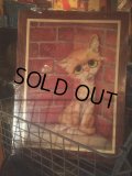 60s GIG Vintage Big Eyes Kitty Cat Art Wall Decor (AL461)